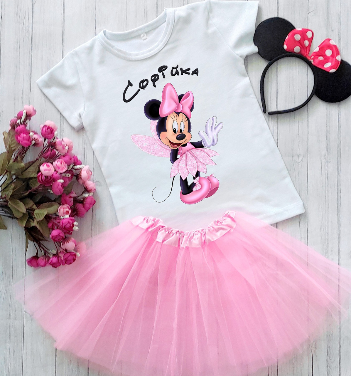 Костюм Минни Мауса именной. / Детский костюм Минни Мауса с ободком, фото 1