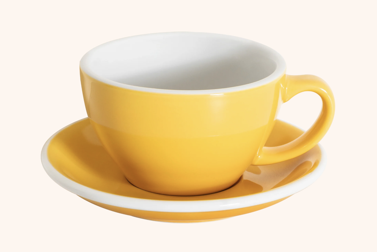 LOVERAMICS EGG Cafe Latte Cup (жовта) чашка і блюдце Латте 300 мл