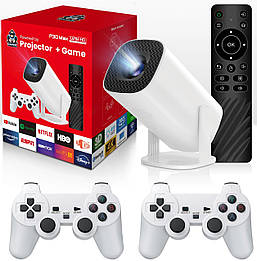 Смарт проектор P30 Max 4K UHD ігровий 1/8 Гб з 2 джойстиками карта 64 Gb Android 11