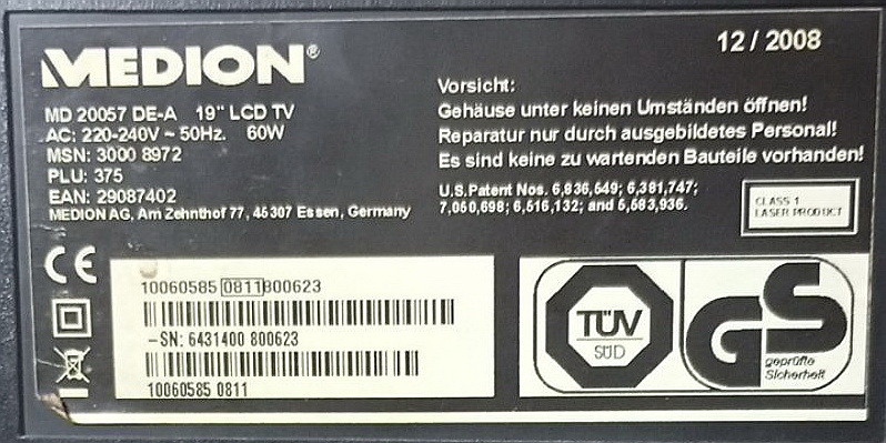 Пульт до MEDION MD20057 DE-A, фото 1