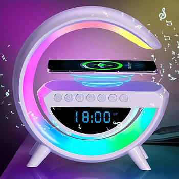 Смарт лампа-нічник з бездротовою зарядкою та Bluetooth колонкою BT-3401 / Настільна лампа