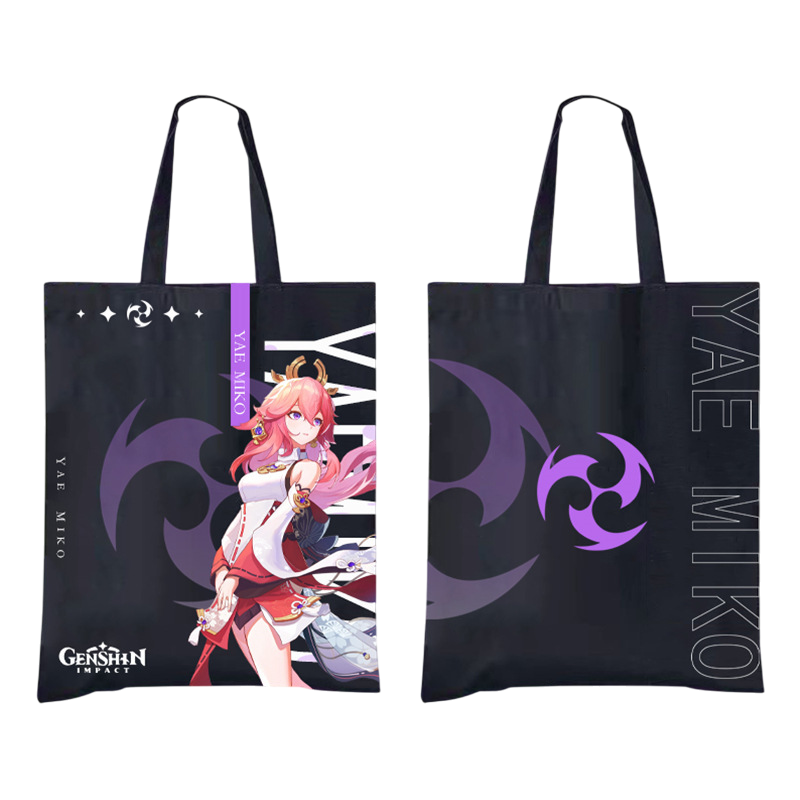 Шоппер еко-сумка Геншин Імпакт Яе Міко Genshin Impact Yae Miko 42 х 33 см двосторонній, фото 1
