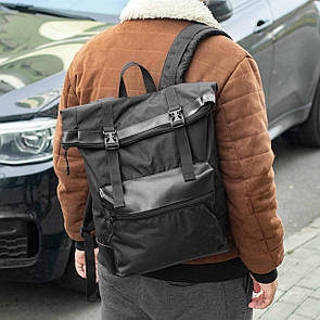 Рюкзак ROLLTOP чорний міський Рол Топ FAVOR
