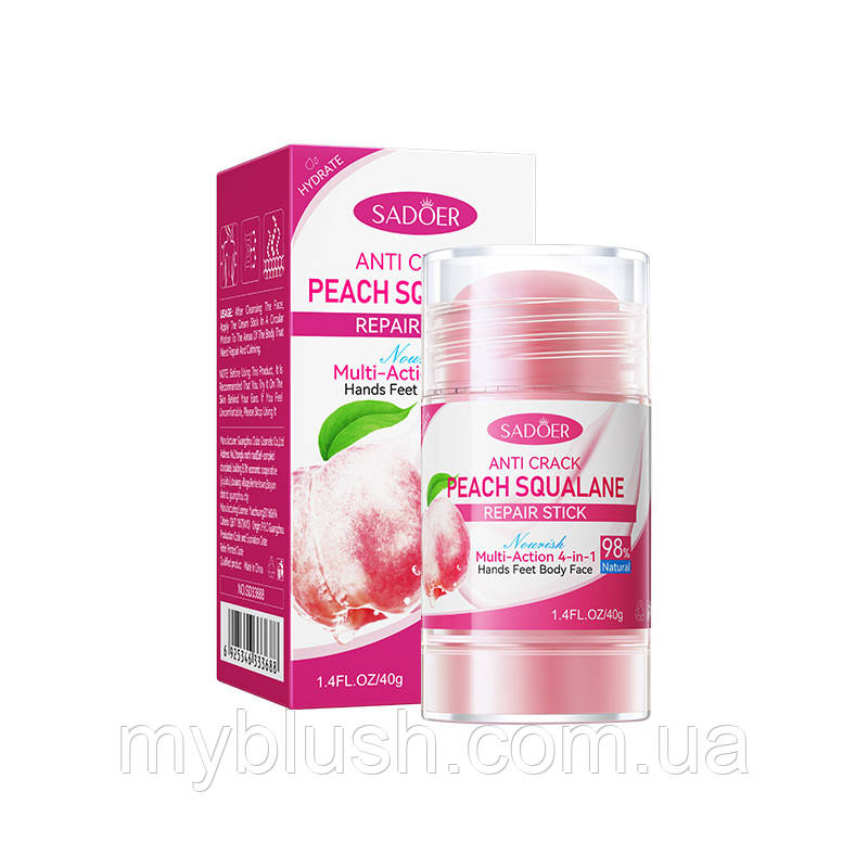 Стик відновлювальний Sadoer Anti Crack Peach Repair Stick з персиком проти тріщин 40 g