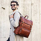 Шкіряний рюкзак — The Good Earth — Коньячно-коричневий матовий колір — Time Resistance 5232301, фото 2