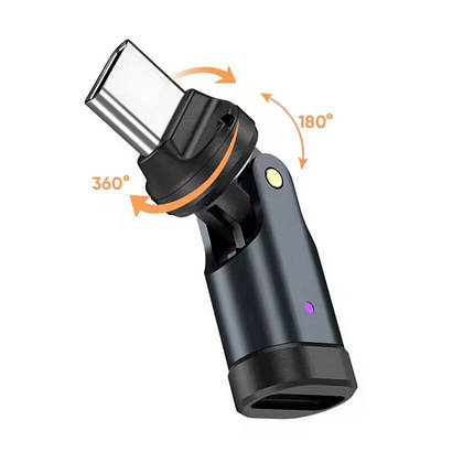 Turbo charge 240W – універсальний Type-C адаптер із поворотним конектором, фото 1