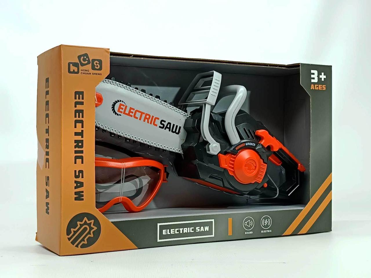Ігровий набір Yi wu jiayu Бензопила «Electric saw» помаранчева, (33 см), з окулярами 778-2