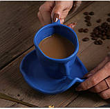 Чайна пара подарунковий кухоль, чашка з блюдцем і ложкою 250 мл. Набір чайний, кавовий керамічний Білий, фото 9