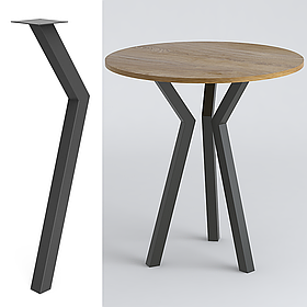 Ніжка для столу з металу 216×100 мм, H 730 мм 1 шт Чорний