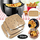 Вкладиші для аерогрилю мультипечі пергаментні комплект 30 шт 16х16 см, фото 2