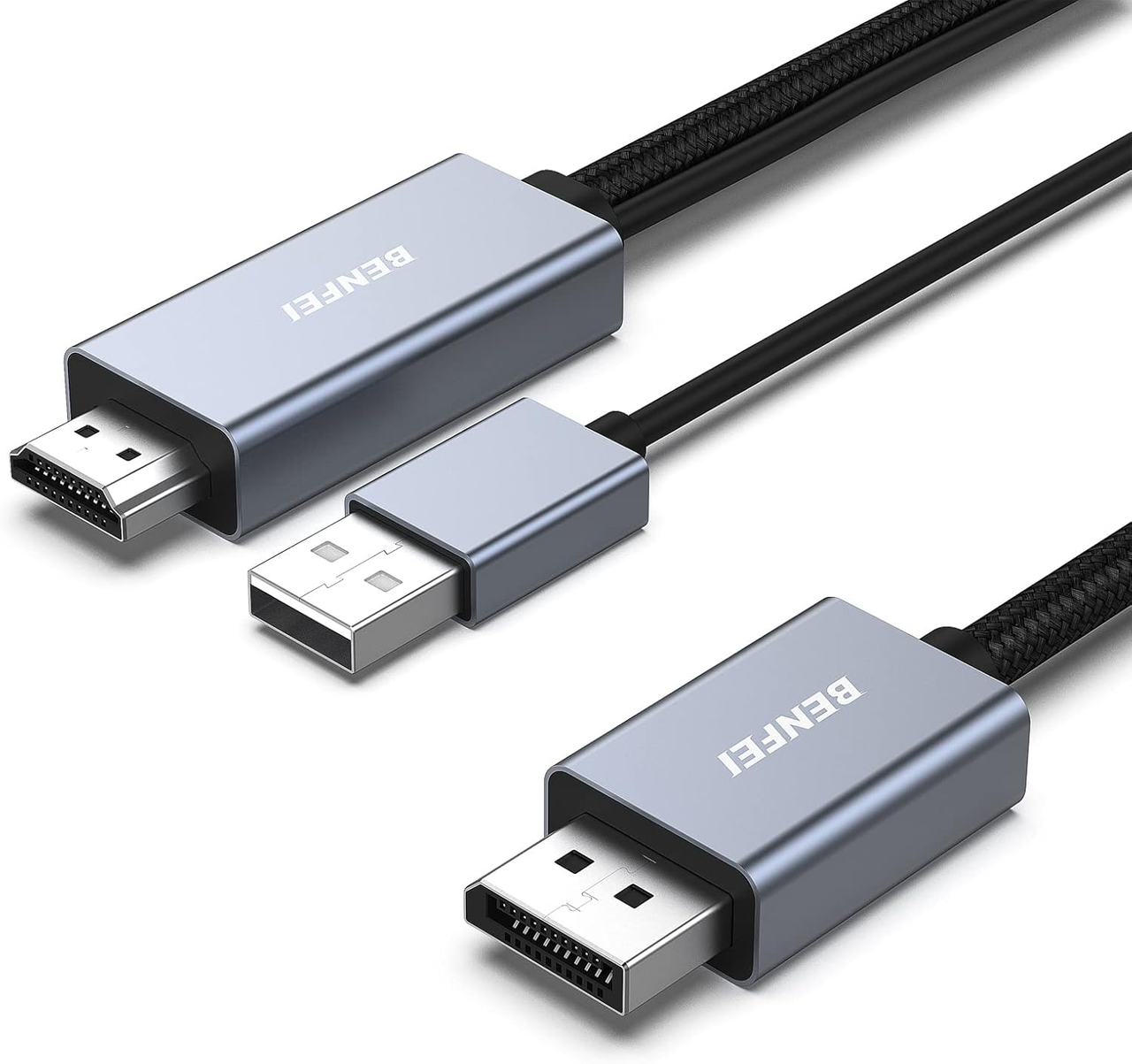 BENFEI HDMI-DisplayPort кабель – 1,8 м, сумісність із ПК, PS5, Xbox, підтримка 4K