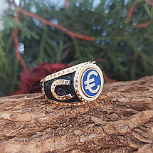 Долар і євро з обертовим щитком Великий, кільце перстінь печатка, фото 4