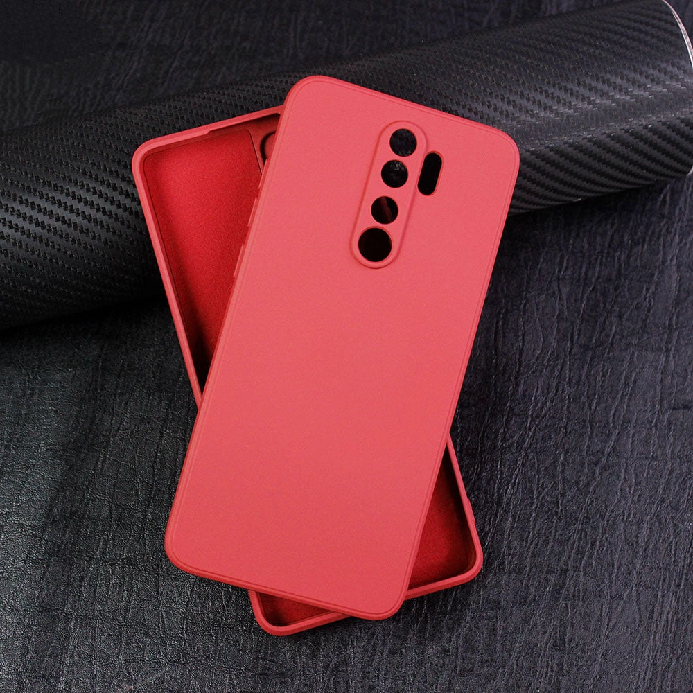 Силіконовий чохол із мікрофіброю для Xiaomi Redmi Note 8 Pro червоний тонкий матовий
