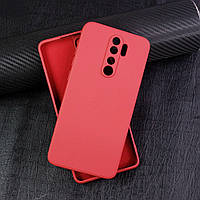 Силіконовий чохол із мікрофіброю для Xiaomi Redmi Note 8 Pro червоний тонкий матовий