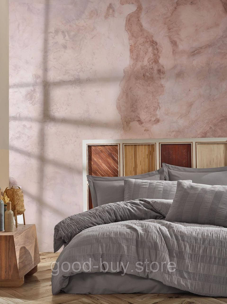 Постільна білизна Saheser Salmon grey євро 200х220