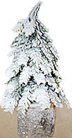 Ялинка 12х12х21см засніжена на дерев'яному пеньку №122-189/Bonadi/(24)