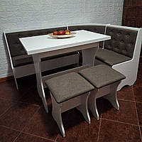 Куток на кухню з столом та табуретами (правий/лівий) 154х114 см Сімейний - комплект Білий