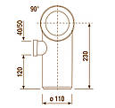 Коліно для унітазу з лівим відведенням SANIT Ø 110x90°x40/50 (Німеччина) 58105010000, фото 4