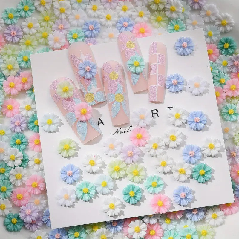 Кольорові прикраси для нігтів Маки 25 шт, аксесуари зі смоли, матеріали для дизайну нігтів для жінок і дівчат, фото 1