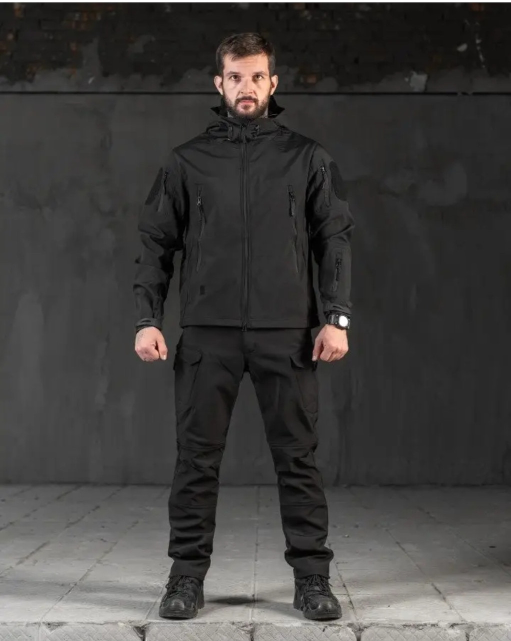 Костюм Софтшел Чорний SoftShell на флісі 3XL (54)