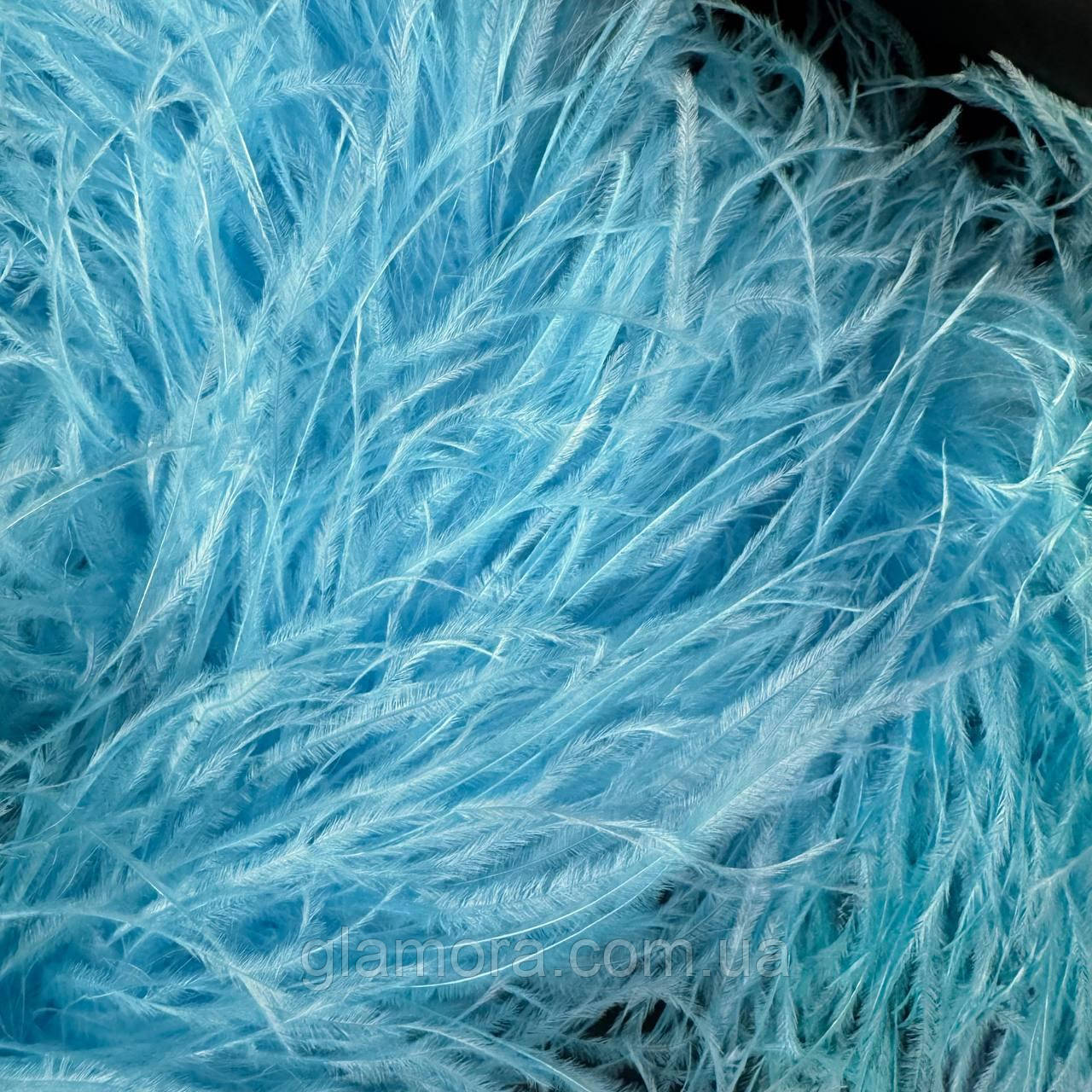 Боа страуса тришарове, довжина 1,8 м, колір Turquoise