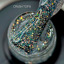 Saga Professional Top Crush 09 з кольоровими мерехтливими блискітками, топ без липкого шару. Топ з з золотисто-персиковим блиском