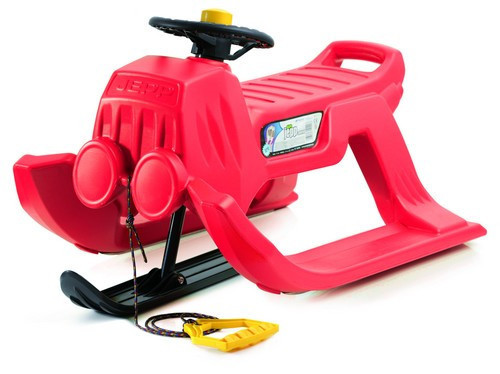 Хороші пластикові санки з кермом для дітей, JEPP CONTROL, для прогулянок по снігу, 5 кг Червоний, фото 1