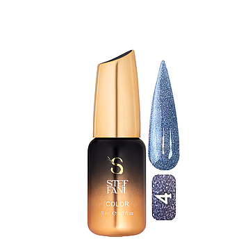 Гель-лак для нігтів із блискітками Steffani Color Gel Polish Starlight 9 мл, 04 Синій із шиммером