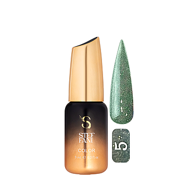 Гель-лак для нігтів із блискітками Steffani Color Gel Polish Starlight 9 мл, 05 Зелений із шиммером