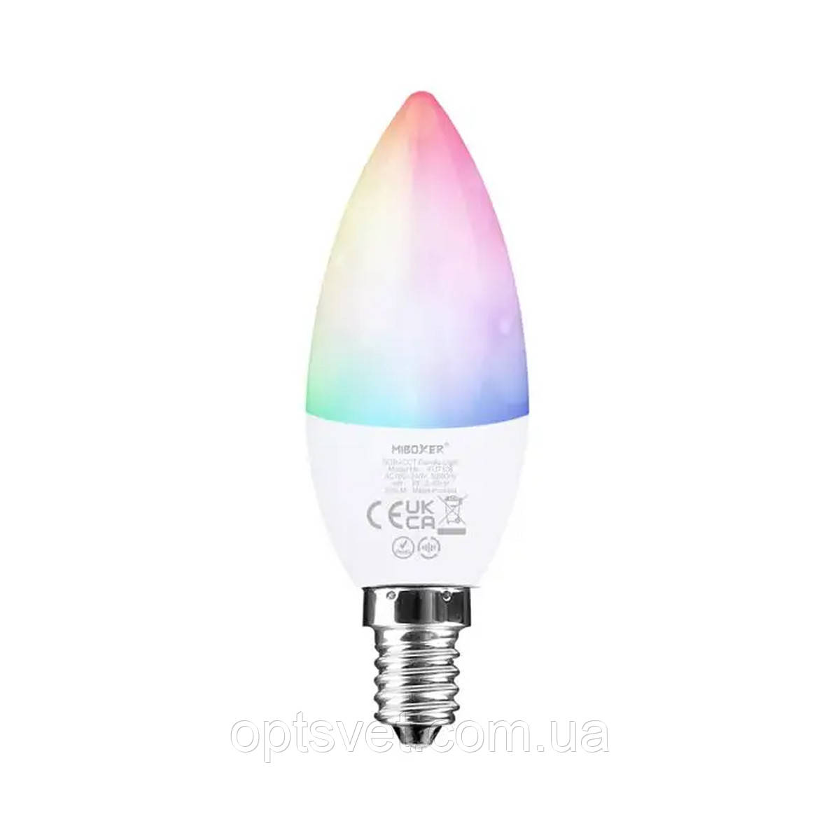 Світлодіодна лампа Mi-light 4W E14 2700-6500K+ RGB DIM 86-265 V (LL108 CCT), фото 1