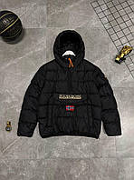 Чоловіча тепла куртка-анорак Napapijri з капюшоном зима чорна