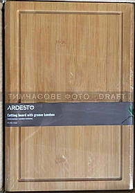 ARDESTO Дошка кухонна з жолобом Midori, 40х28х1.5см, бамбук