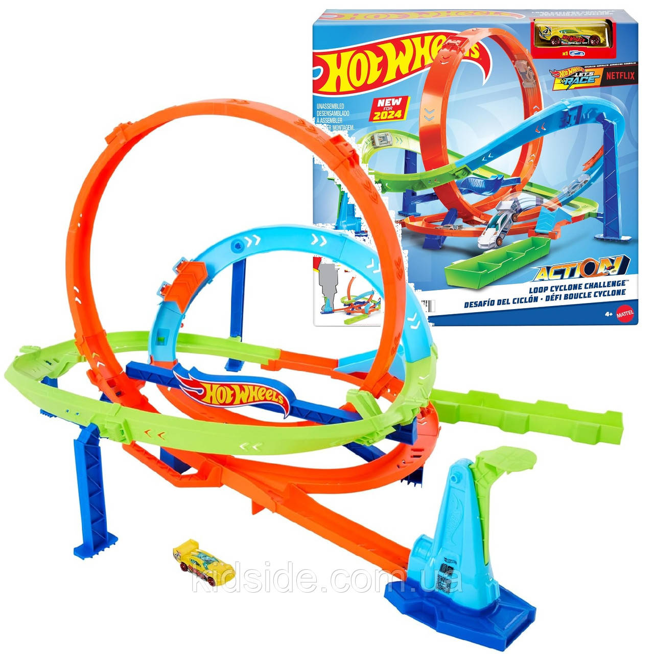 Hot Wheels HTK16 Loop Cyclone Challenge Автотрек Хот Вілс випробування гіперпетлі