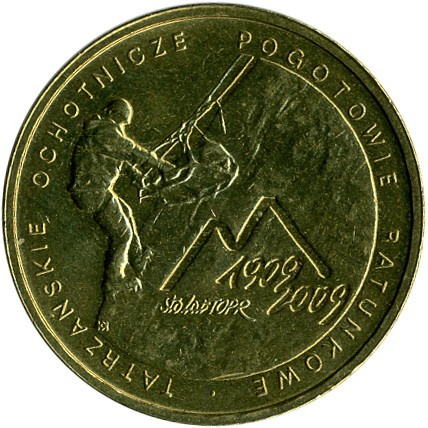 Польща 2 злотих, 2009 100-та річниця - Заснування волонтерської гірської рятувальної служби в Татрах №004
