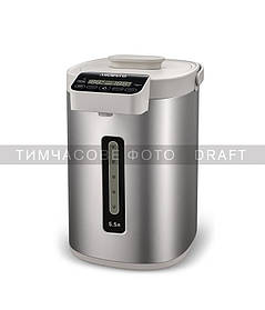 ARDESTO Термопот 5.5л, дісплей, нержавіюча сталь+пластик, сіро-білий