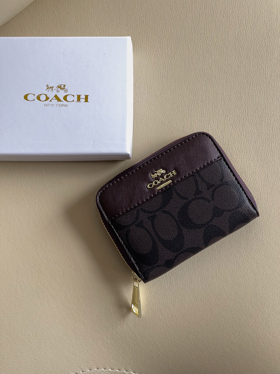 Гаманець Coach, Коуч жіночий мінікоричневий