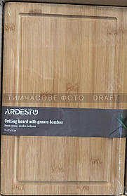 ARDESTO Дошка кухонна з жолобом Midori, 33х22х1.5см, бамбук
