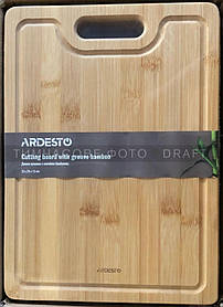 ARDESTO Дошка кухонна з жолобом Midori, 33х24х1.5см, бамбук