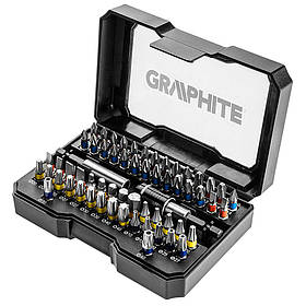 Graphite Біти, набір 60шт, магнітні подовжувачі 2шт, SL,PH,PZ,H,TX,TT, 25мм, кейс