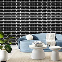 Панель стінова 700х700х5мм Чорна цегла з білим SW-00001503, фото 5