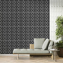 Панель стінова 700х700х5мм Чорна цегла з білим SW-00001503, фото 6