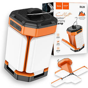 Ліхтар для кемпінгу Hoco DL20 лампа ліхтарик світлодіодна розкладна, orange