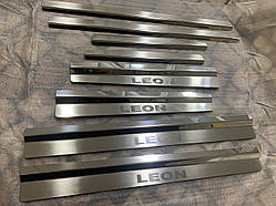 Захист порогів - накладки на пороги Seat LEON 2005-2012 рр. (Premium)