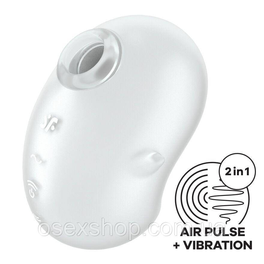 Вакуумний кліторальний стимулятор із вібрацією Satisfyer Cutie Ghost White