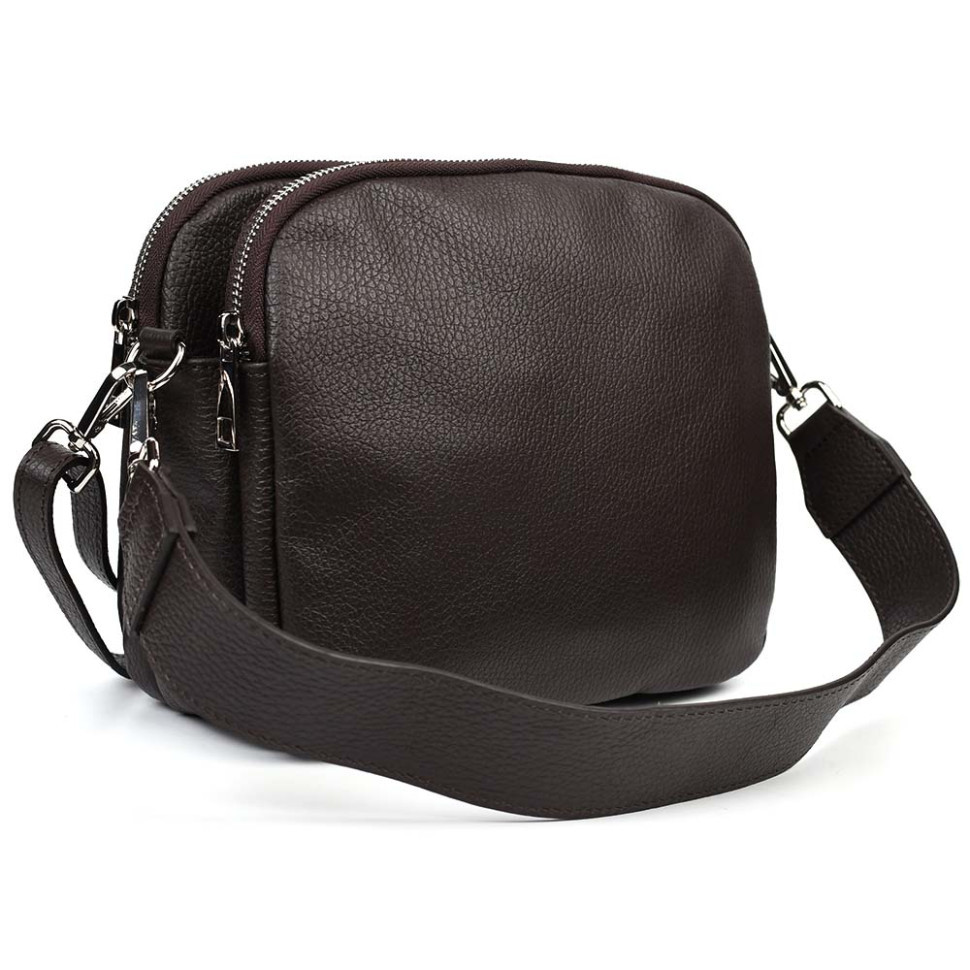Шкіряна жіноча сумка Virginia Conti Italy — VC02807brown коричнева