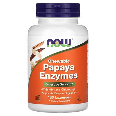 Папайя Ензими Papaya Enzymes 180 таб  рослинні ферменти NOW Foods USA