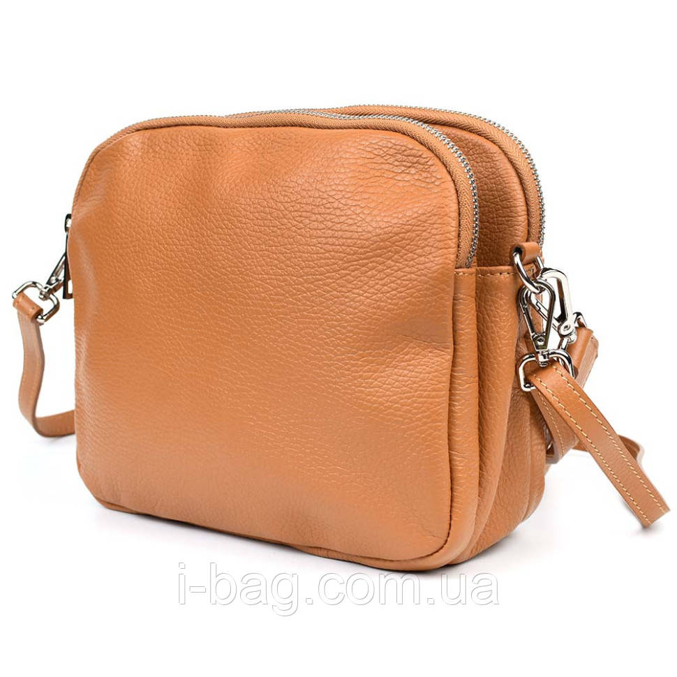 Шкіряна жіноча сумка Virginia Conti Italy — VC02807cognac коньячна