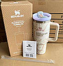 Термос термочашка Stanley Quencher H2.0 Tumbler з нержавіючої сталі 1,18 л Cream Marble KT6007808, фото 3