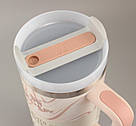 Термос термочашка Stanley Quencher H2.0 Tumbler з нержавіючої сталі 1,18 л Cream Marble KT6007808, фото 4