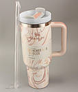 Термос термочашка Stanley Quencher H2.0 Tumbler з нержавіючої сталі 1,18 л Cream Marble KT6007808, фото 5